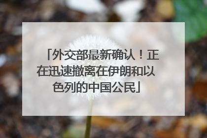外交部最新确认！正在迅速撤离在伊朗和以色列的中国公民