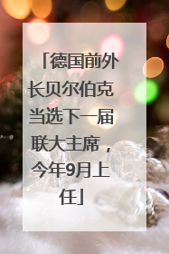 德国前外长贝尔伯克当选下一届联大主席，今年9月上任