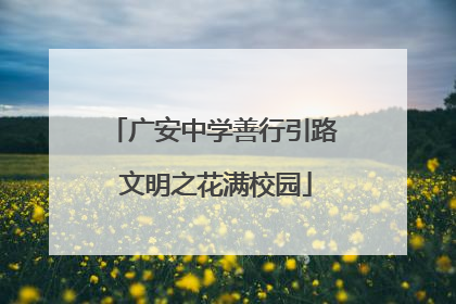 广安中学善行引路 文明之花满校园