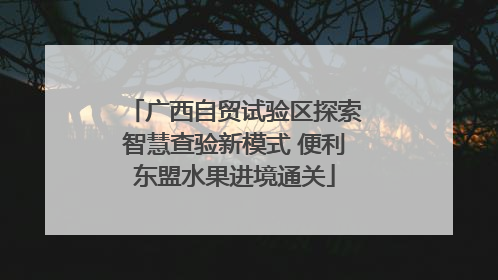 广西自贸试验区探索智慧查验新模式 便利东盟水果进境通关