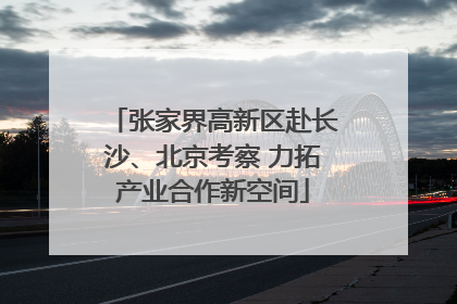 张家界高新区赴长沙、北京考察 力拓产业合作新空间