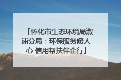 怀化市生态环境局溆浦分局：环保服务暖人心 信用帮扶伴企行