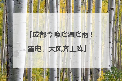 成都今晚降温降雨！雷电、大风齐上阵