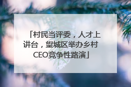 村民当评委，人才上讲台，望城区举办乡村CEO竞争性路演