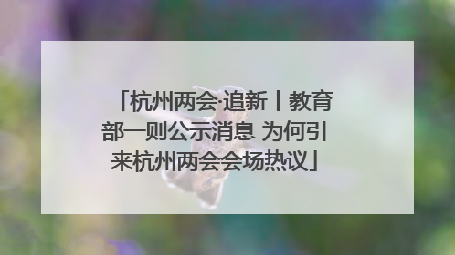 杭州两会·追新丨教育部一则公示消息 为何引来杭州两会会场热议