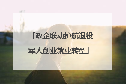 政企联动护航退役军人创业就业转型