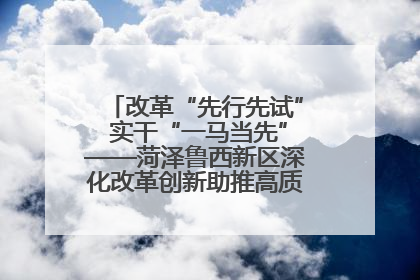 改革“先行先试” 实干“一马当先”——菏泽鲁西新区深化改革创新助推高质量发展纪实