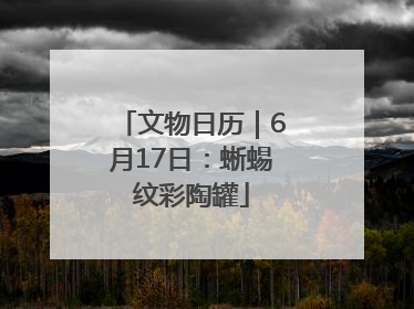 文物日历｜6月17日：蜥蜴纹彩陶罐