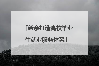 新余打造高校毕业生就业服务体系
