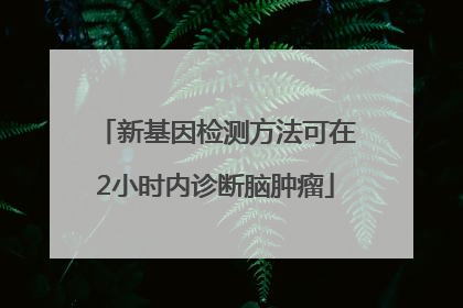 新基因检测方法可在2小时内诊断脑肿瘤