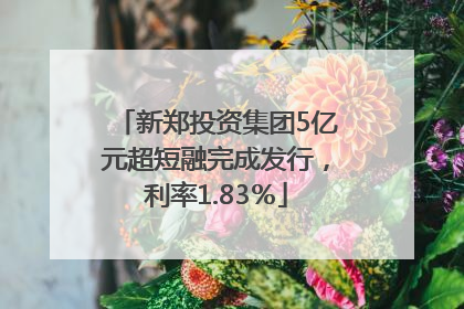 新郑投资集团5亿元超短融完成发行，利率1.83％