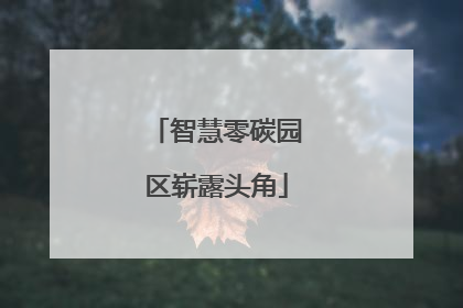 智慧零碳园区崭露头角
