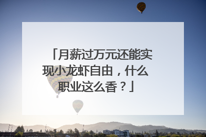 月薪过万元还能实现小龙虾自由，什么职业这么香？