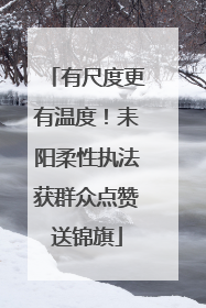 有尺度更有温度！耒阳柔性执法获群众点赞送锦旗