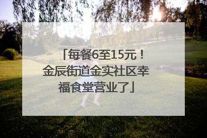 每餐6至15元！金辰街道金实社区幸福食堂营业了