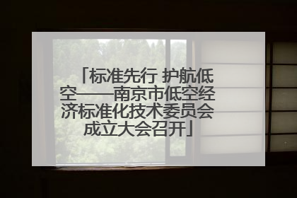 标准先行 护航低空——南京市低空经济标准化技术委员会成立大会召开
