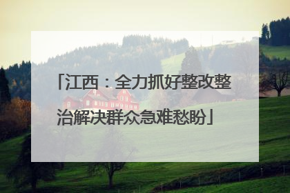 江西：全力抓好整改整治解决群众急难愁盼