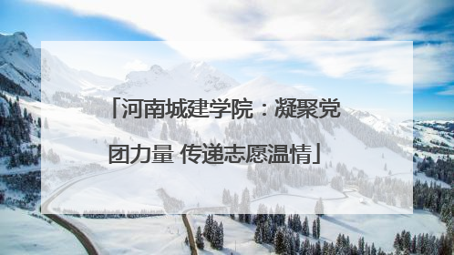 河南城建学院：凝聚党团力量 传递志愿温情