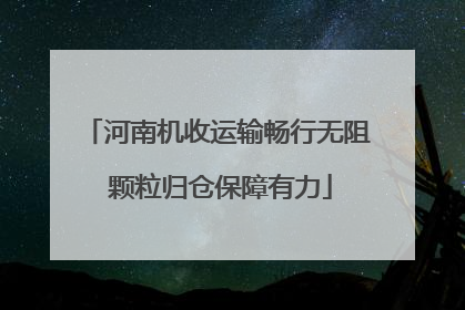 河南机收运输畅行无阻 颗粒归仓保障有力