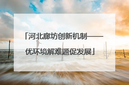 河北廊坊创新机制——优环境解难题促发展