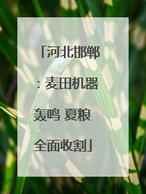 河北邯郸：麦田机器轰鸣 夏粮全面收割