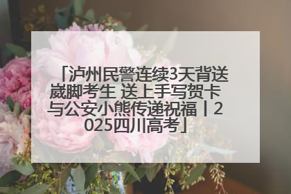 泸州民警连续3天背送崴脚考生 送上手写贺卡与公安小熊传递祝福丨2025四川高考