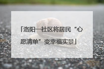 洛阳一社区将居民“心愿清单”变幸福实景