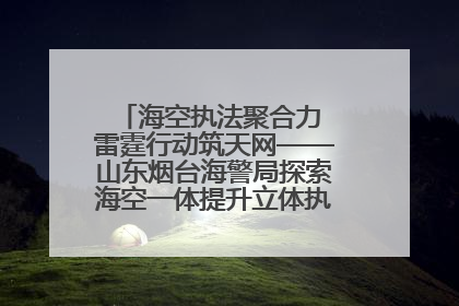 海空执法聚合力 雷霆行动筑天网——山东烟台海警局探索海空一体提升立体执法效能纪实