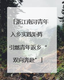 浙江南浔青年入乡实践矩阵 引燃青年返乡“双向奔赴”