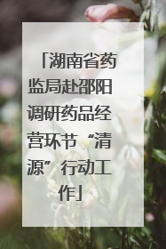 湖南省药监局赴邵阳调研药品经营环节“清源”行动工作