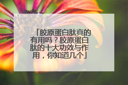 胶原蛋白肽真的有用吗？胶原蛋白肽的十大功效与作用，你知道几个
