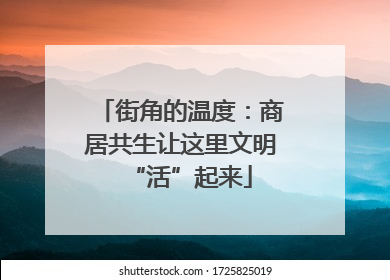 街角的温度：商居共生让这里文明“活”起来