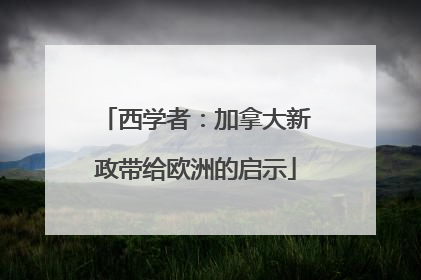 西学者：加拿大新政带给欧洲的启示