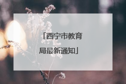 西宁市教育局最新通知