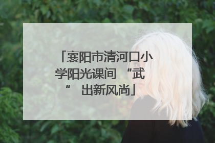 襄阳市清河口小学阳光课间 “武” 出新风尚
