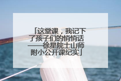 这堂课，我记下了孩子们的悄悄话——徐星院士山师附小公开课纪实