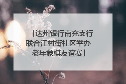 达州银行南充支行联合江村街社区举办老年象棋友谊赛