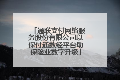 通联支付网络服务股份有限公司以保付通数经平台助保险业数字升级