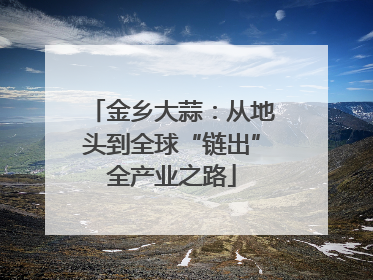金乡大蒜：从地头到全球“链出”全产业之路