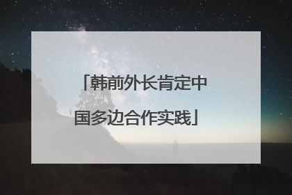 韩前外长肯定中国多边合作实践