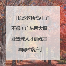 长沙这所高中了不得！广东两大职业篮球人才训练基地同时落户