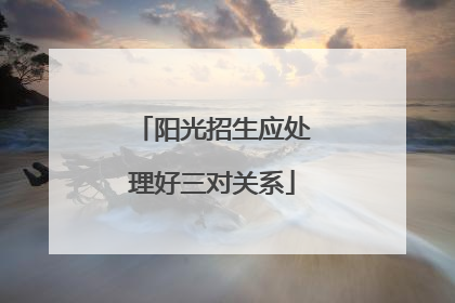 阳光招生应处理好三对关系