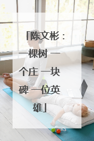 陈文彬：一棵树 一个庄 一块碑 一位英雄
