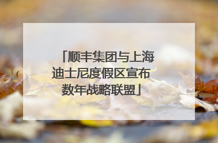 顺丰集团与上海迪士尼度假区宣布数年战略联盟