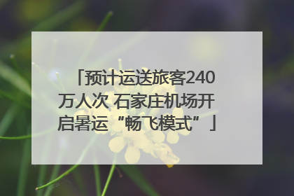 预计运送旅客240万人次 石家庄机场开启暑运“畅飞模式”