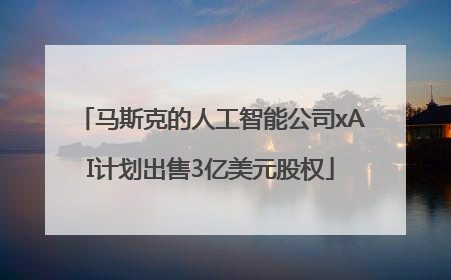 马斯克的人工智能公司xAI计划出售3亿美元股权