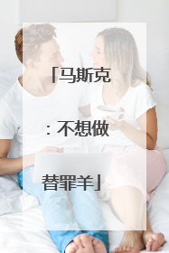马斯克：不想做替罪羊