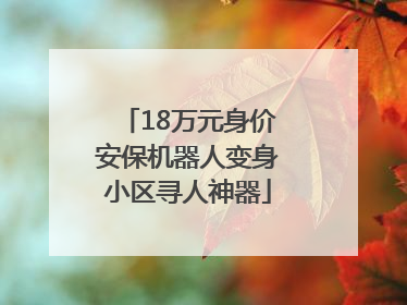 18万元身价安保机器人变身小区寻人神器