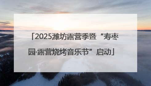 2025潍坊露营季暨“寿枣园·露营烧烤音乐节”启动