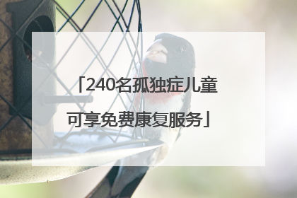 240名孤独症儿童可享免费康复服务